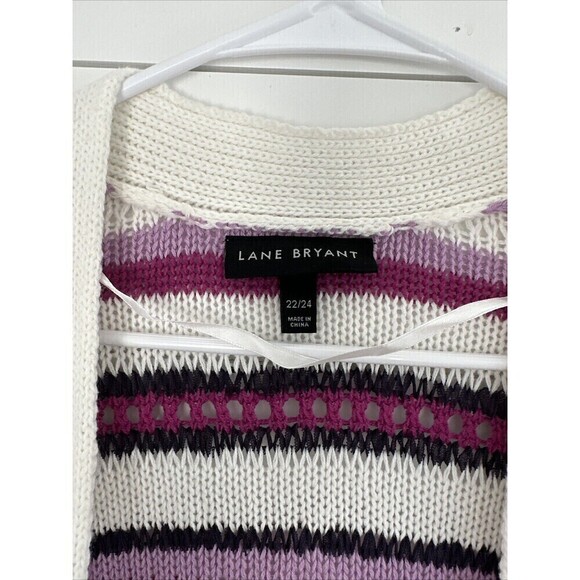 Lane Bryant Sweater Womens 22/24 Sweater Cardigan Open Front Crochet Knit - Picture 2 of 5